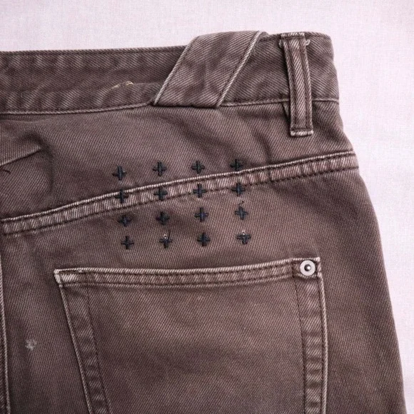 Ksubi‎ Mens Brown Denim Jeans Slim Fit Detailed Stitching Size 32 Rare - Picture 2 of 14